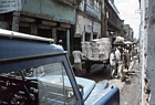 1975 Bangladesh. Program vehicle in traffic