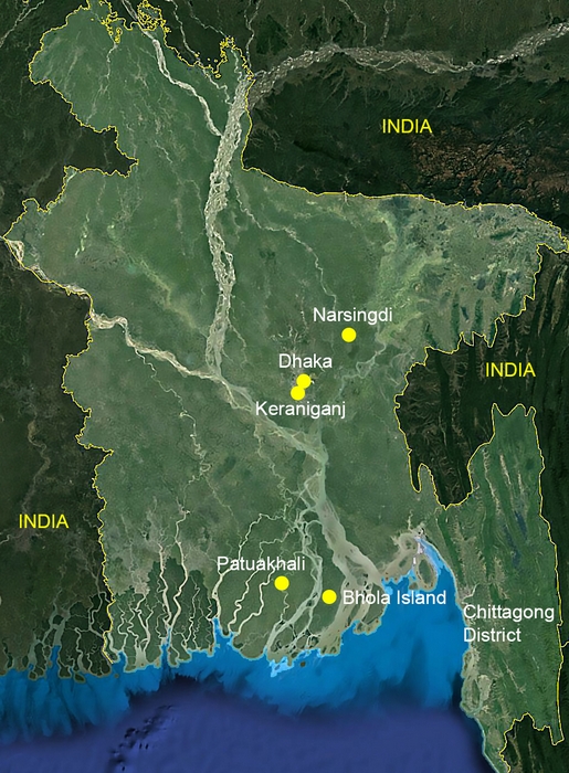  Bangladesh. Topographic map