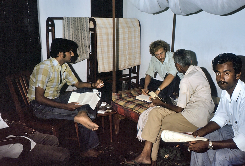 1975 Bangladesh. R Sypel and health officials plan activities