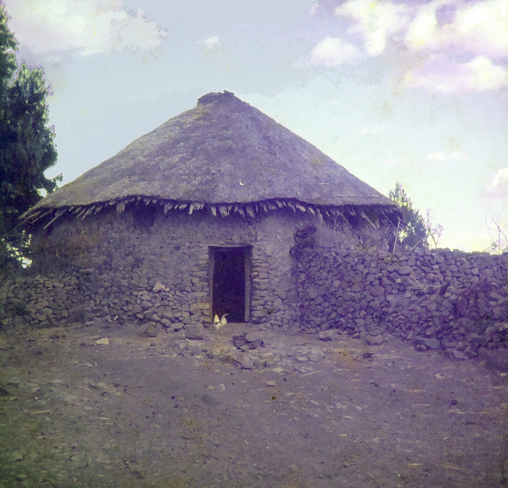  Ethiopia. Stone house in the Danakil