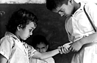 1963 India. Newly-vaccinated child
